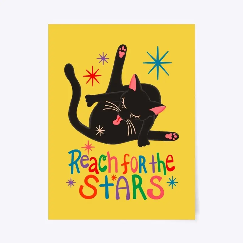 Reach For The Stars - Funny Cat Butt Pun